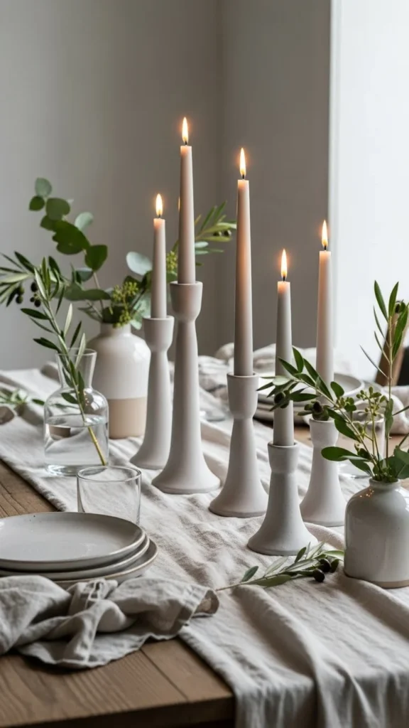 Soft Grey Candlesticks