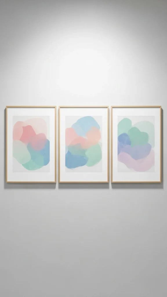 Soft Pastel Modern Art Trio