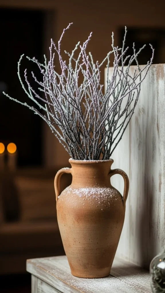 Soft Wintry Branches in Tall Vases