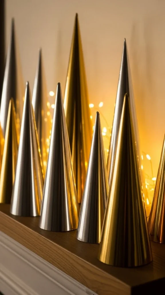 Sparkling Paper Cone Trees