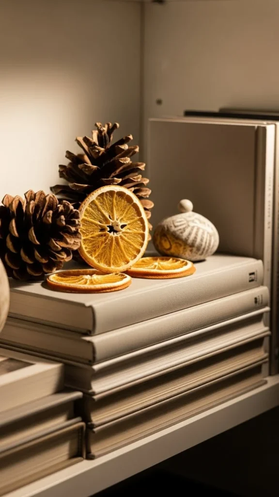 Stacked Books with Seasonal Accents