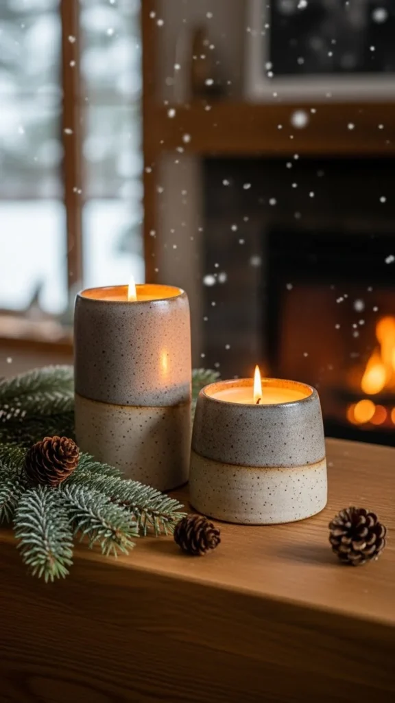 Stoneware Candle Holders