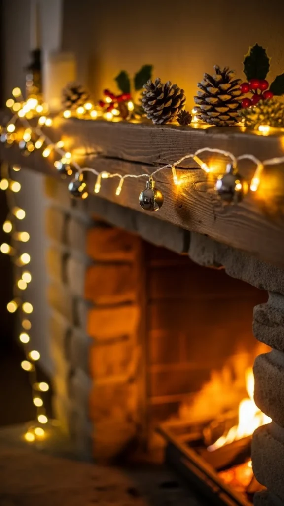 String Light Mantel Drape