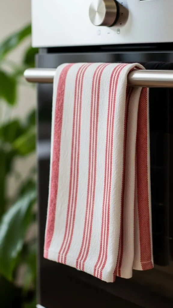 Striped Red-and-White Dish Towels