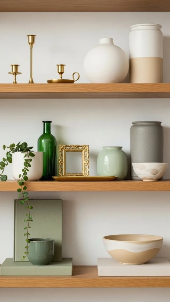 Subtle Gold Accents with Green Decor