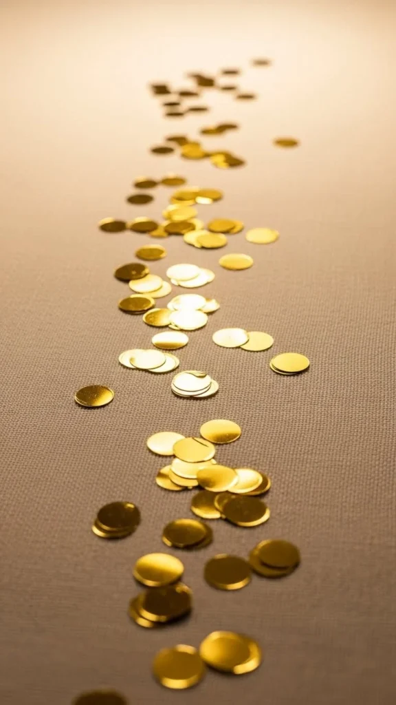 Subtle Gold Confetti Trail