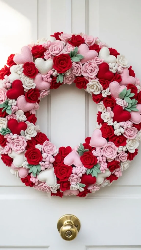 Sweet Felt Valentine Wreath