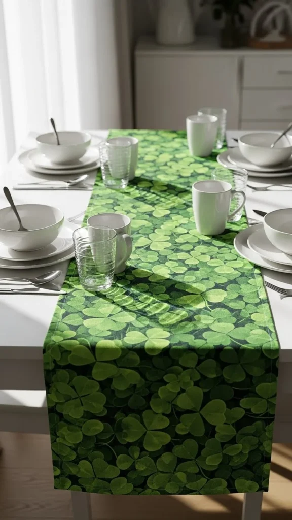 Table Runner with Clover Prints