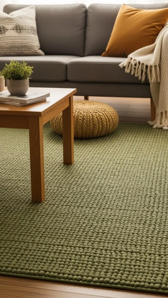 Textured Green Area Rugs