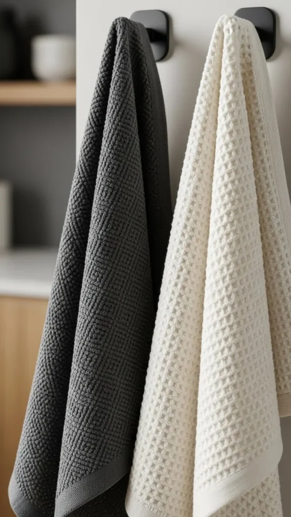 Textured Hand Towels in Winter Tones