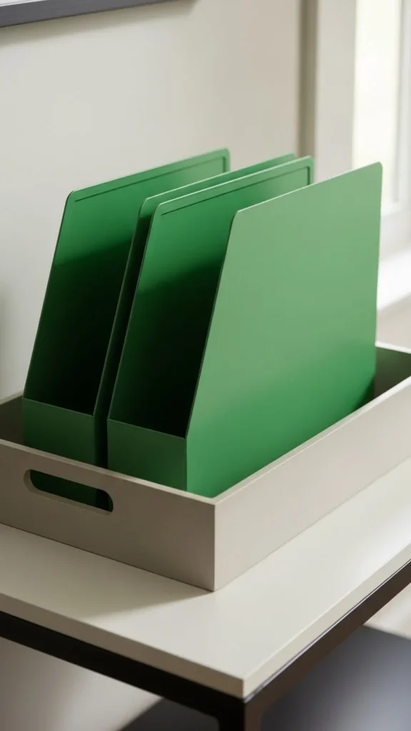 Tray of Green Mail Organizers