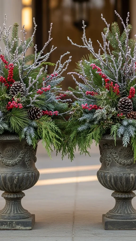 Twin Winter Urns