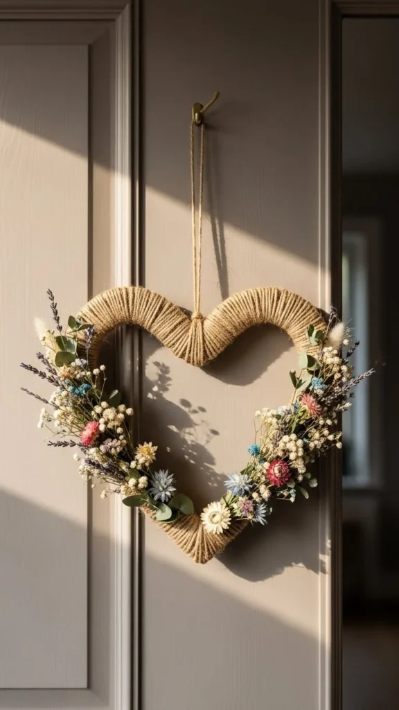 Twine-Wrapped Heart Wreath