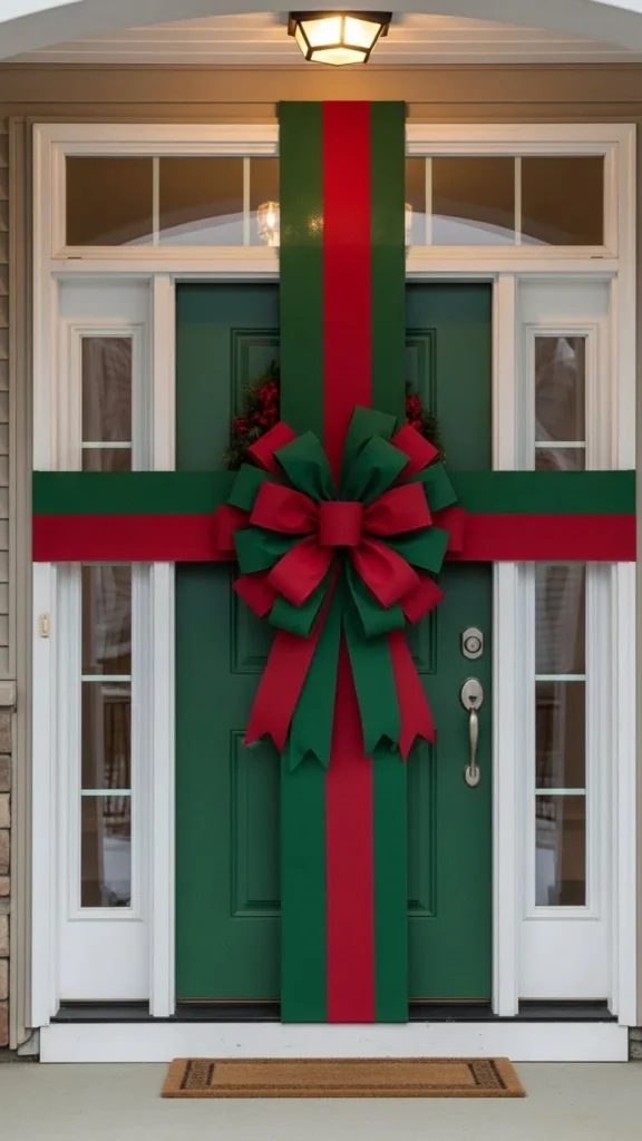 Two-Tone Ribbon Wrapped Door
