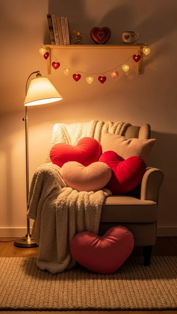Valentine Reading Nook Touches