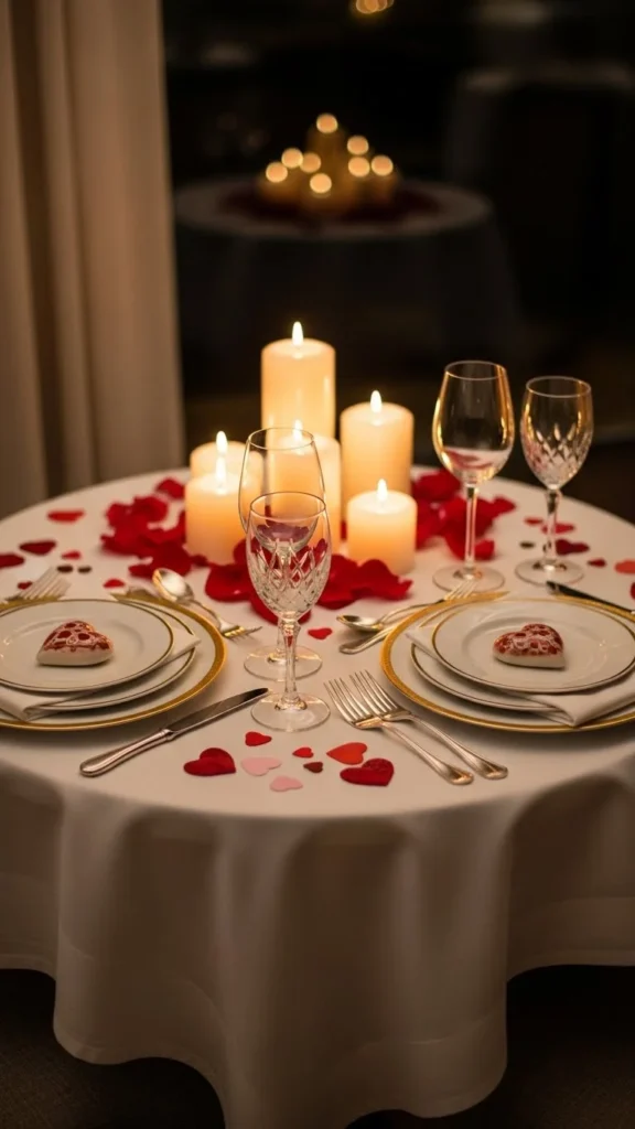 Valentine Table Setting for Two