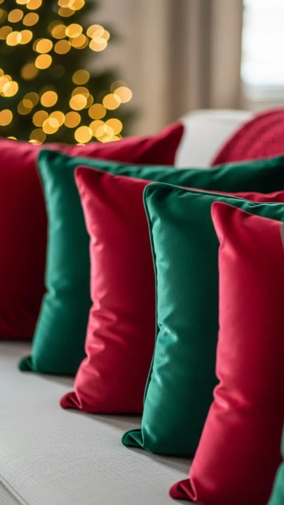 Velvet Pillows in Deep Holiday Tones