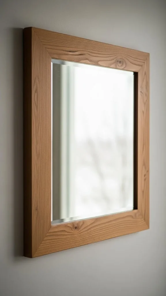 Warm Wood Framed Mirror
