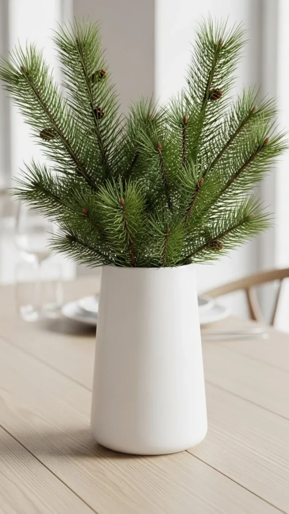 White + Green Minimal Centerpiece