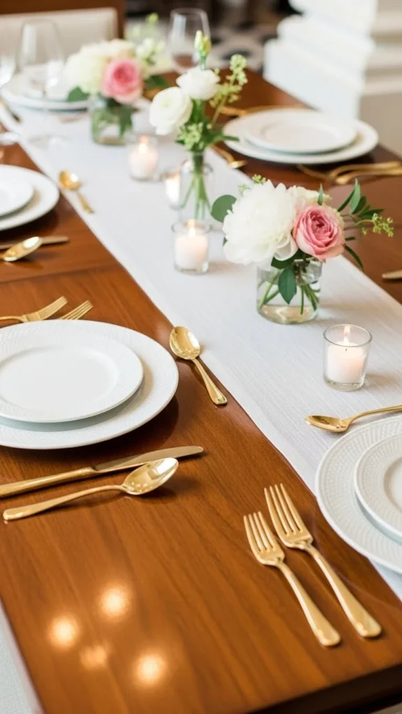 White and Gold Dinner Style