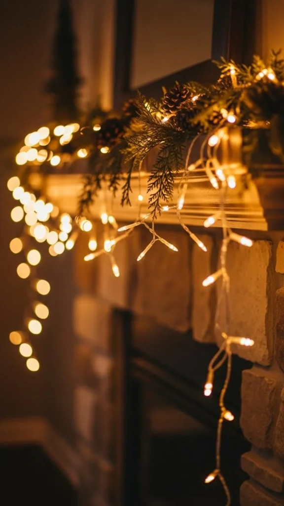Winter Candle Lantern String Lights