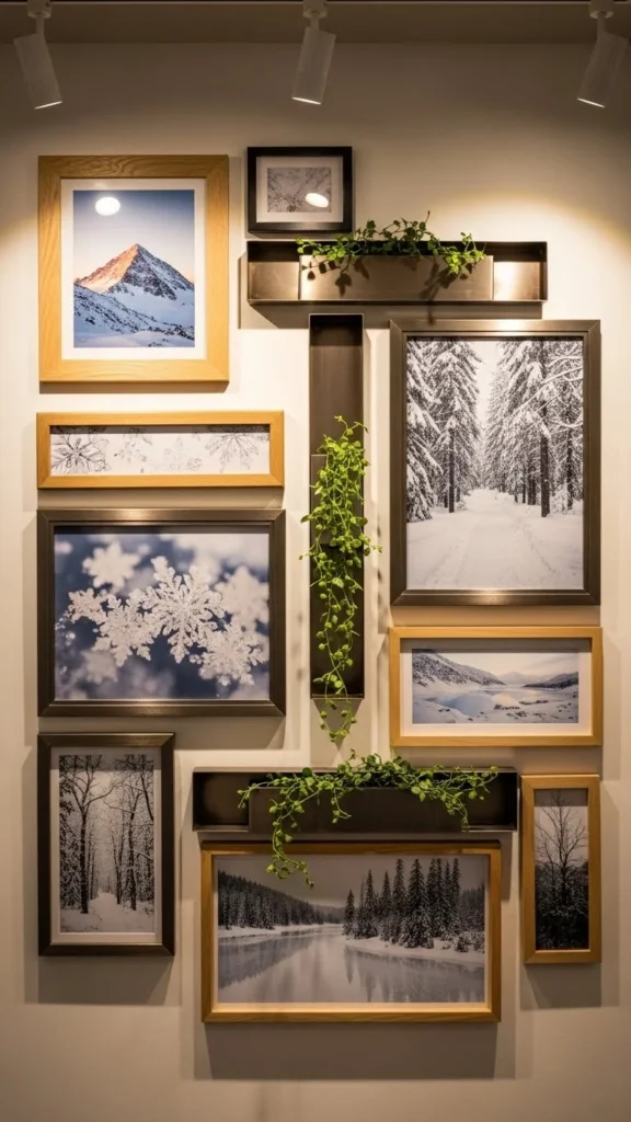 Winter Gallery Wall With Mixed Materials
