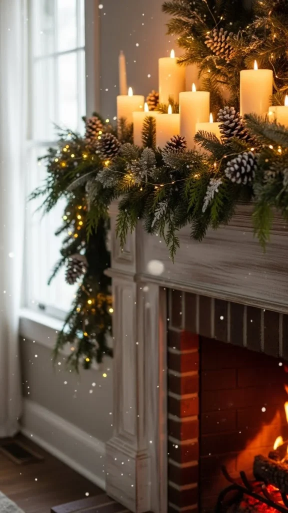 Winter Mantel Decor