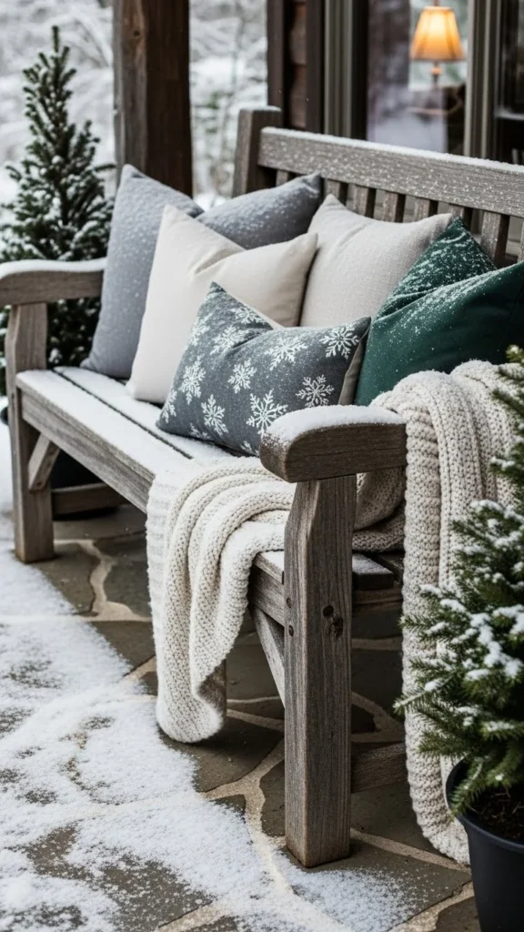 Winter Porch Bench Styling