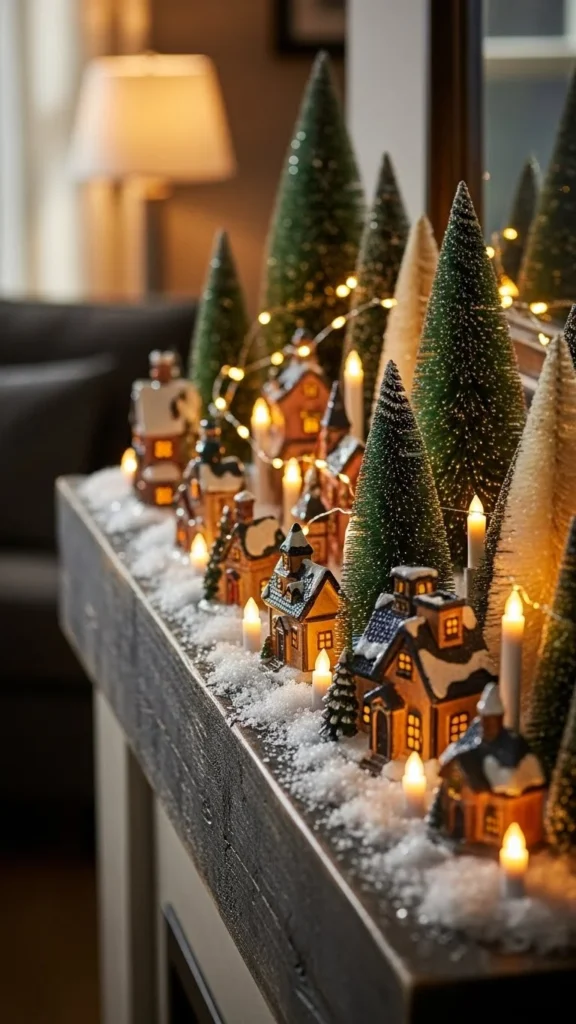 Winter Village Mantel