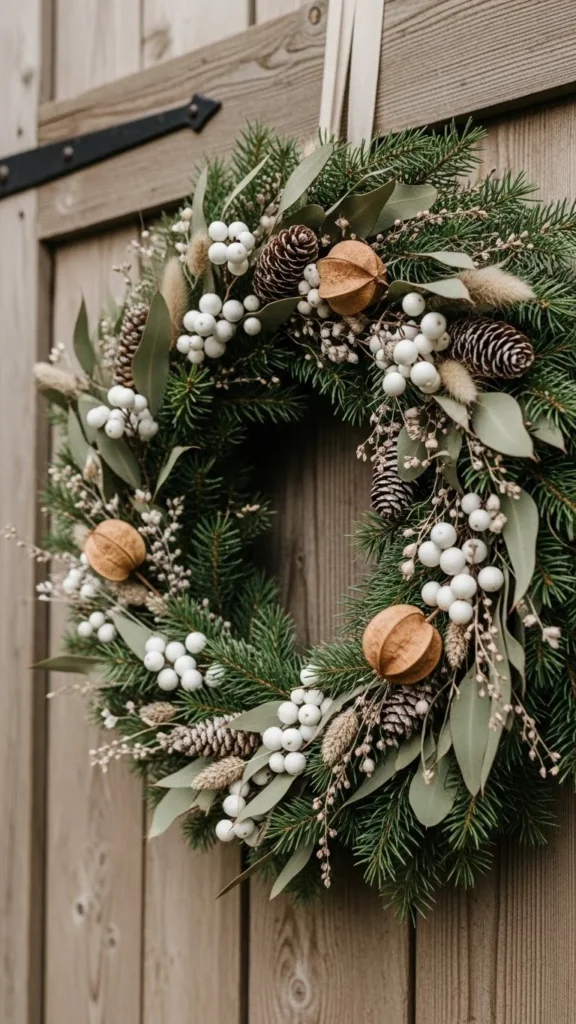 Winter Wreath with Soft Neutral Tones