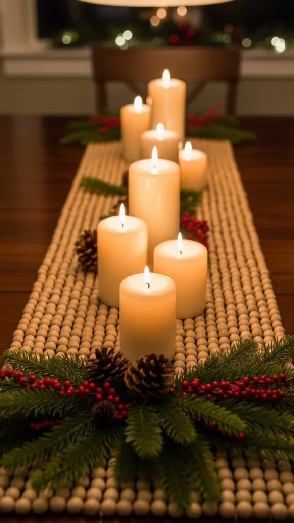 Wood Bead Garland Runner