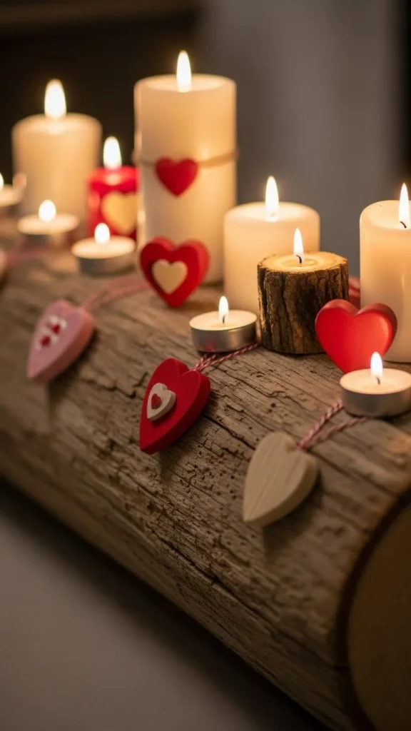 Wood Log Valentine Vignette