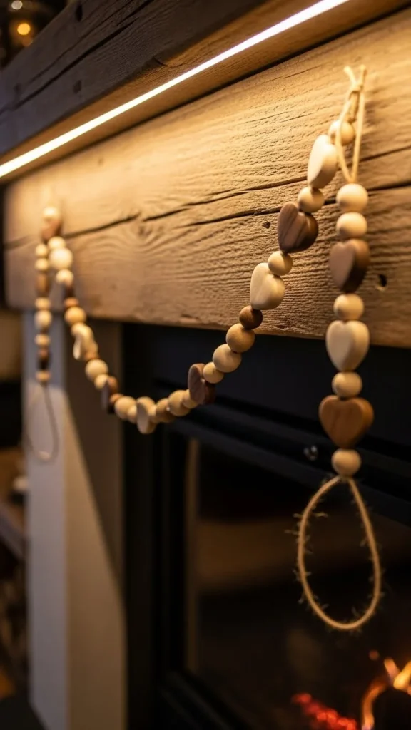 Wooden Bead Heart Garland