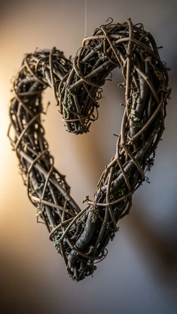 Wooden Branch Heart Wreath