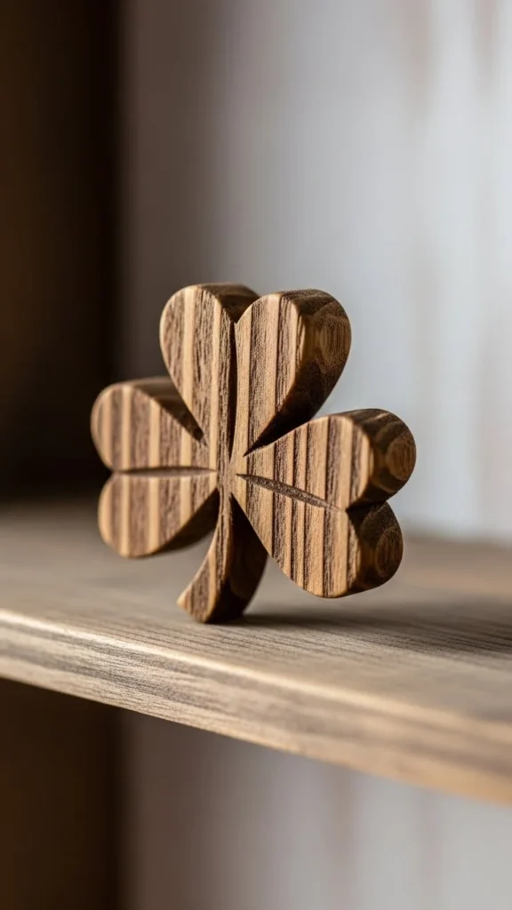 Wooden Clover Shelf Sitter