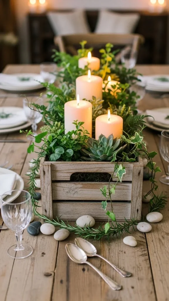 Wooden Crate Centerpiece