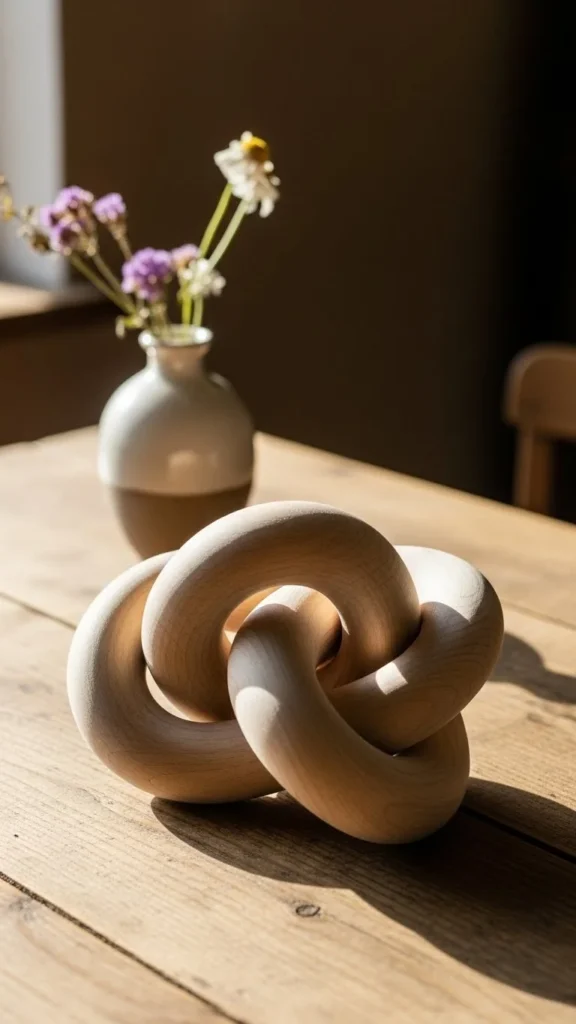 Wooden Love Knot Sculpture