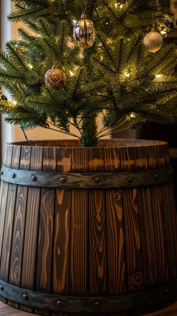 Wooden Slat Barrel Collar