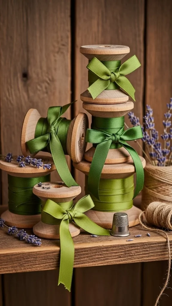 Wooden Spool Decor Stack