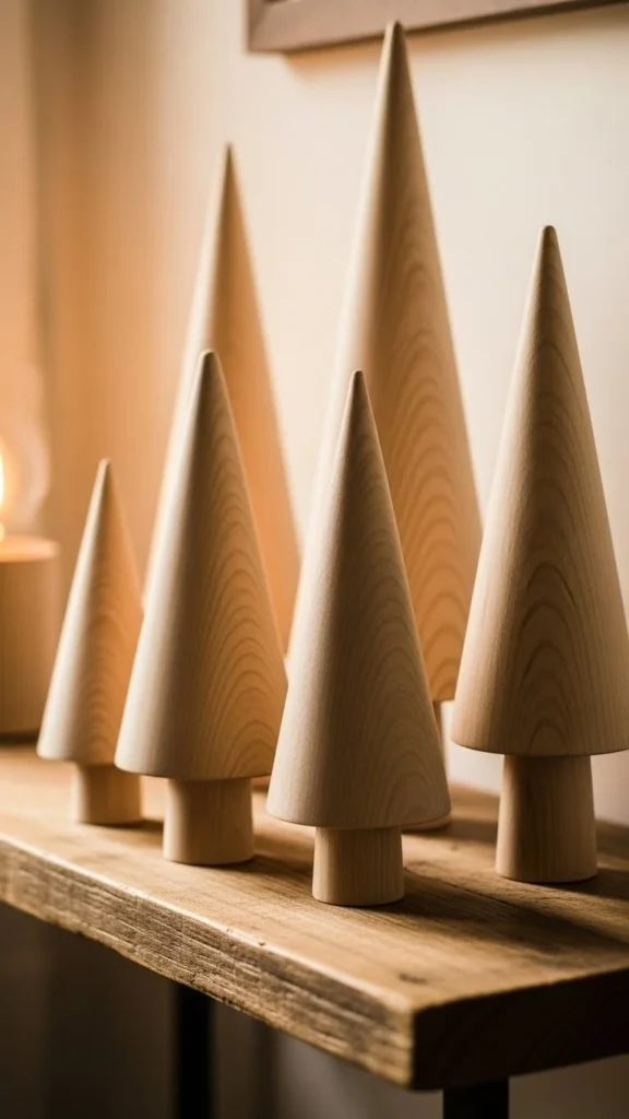 Wooden Trees in Varying Heights