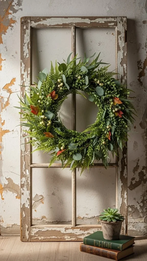 Wooden Window Frame Display