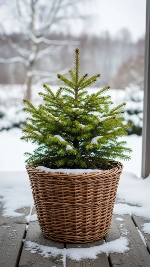 Woven Basket Tree Base