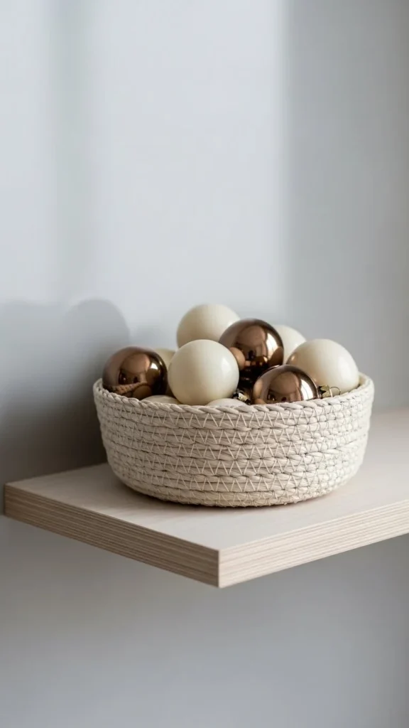 Woven Basket With Ornaments