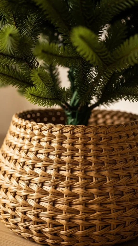 Woven Rattan Basket Collar