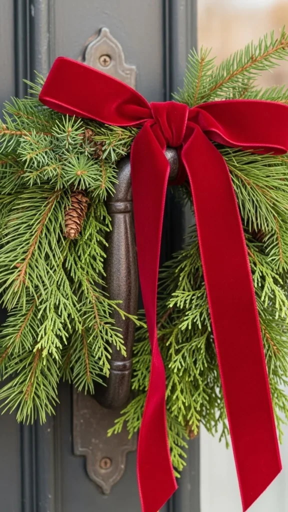 Wrapped Door Handles With Greenery Bundles