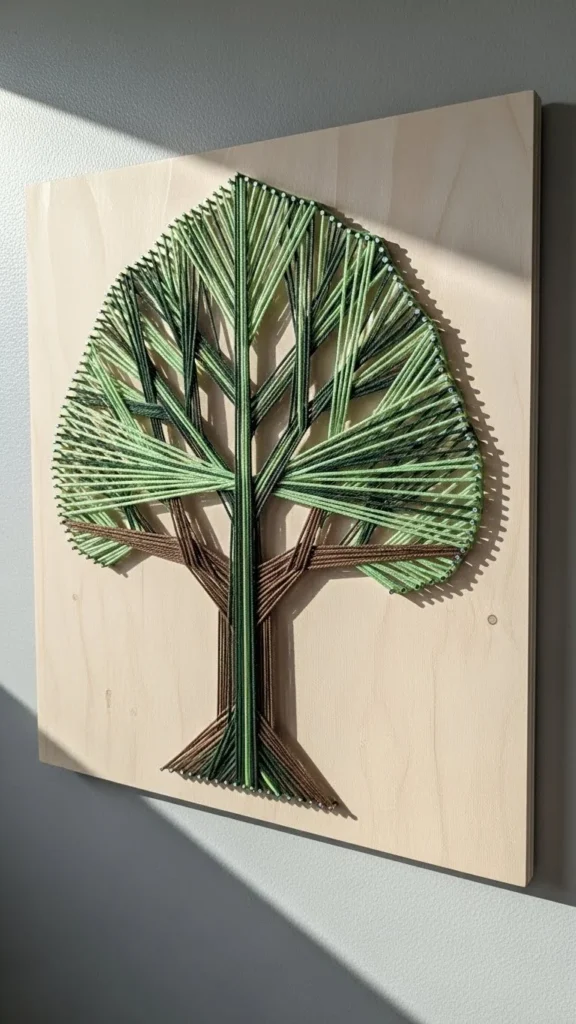 Yarn-Wrapped Wall Tree