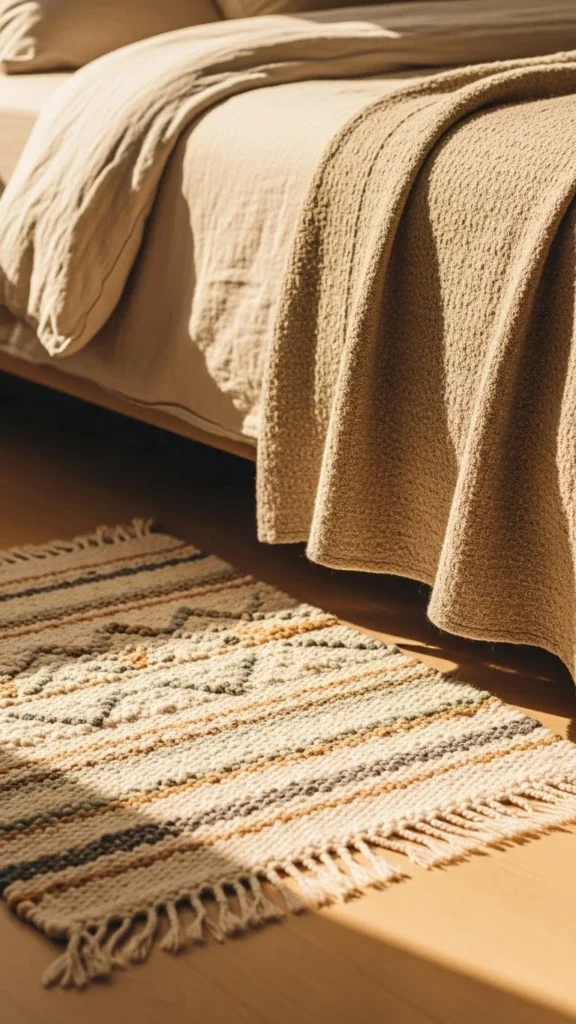 Add a Lightweight Bedside Rug