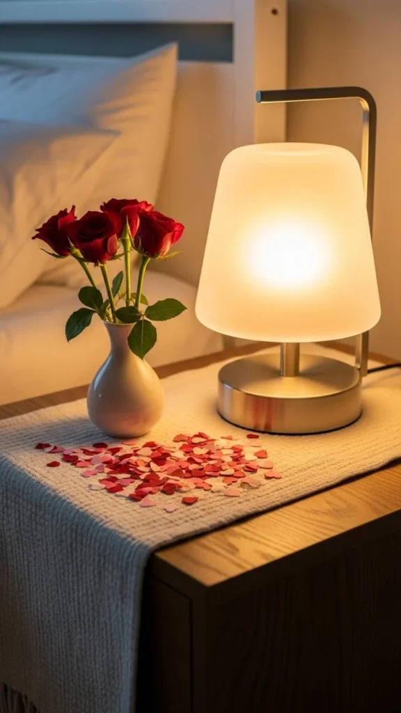 Bedside Tables with Gentle Lighting