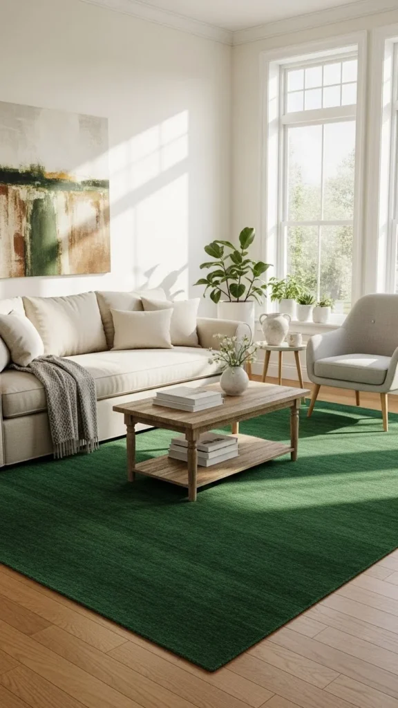 Bold Green Area Rug Swap