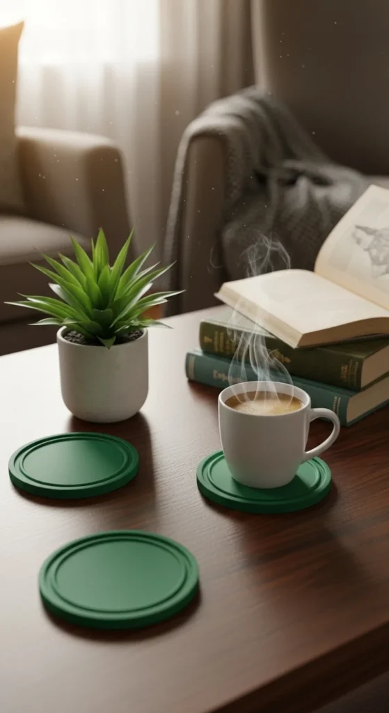 Coffee Table Styling with Green Details